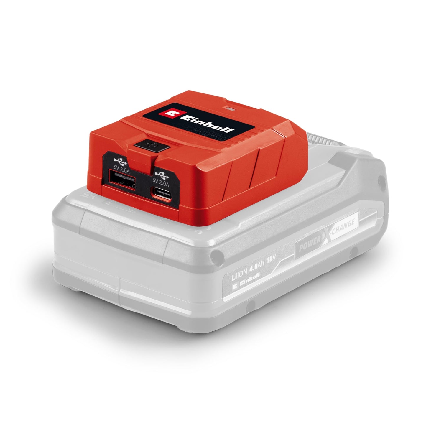 Einhell USB Battery Adapter TC-CP 18 Li USB A/C-Solo Power X-Change (18 V, mobile charging of smartphone, tablet and more, 1x USB-A port, 1x USB-C port, without battery)