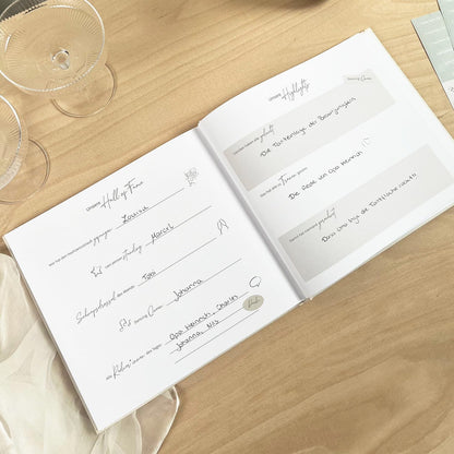 mintkind® Guestbook Wedding for Writing Greenery incl. 4 sticker sheets | 84 pages for creative design | Wedding gifts for the bridal couple as wedding decor | Golden Wedding Silver Wedding