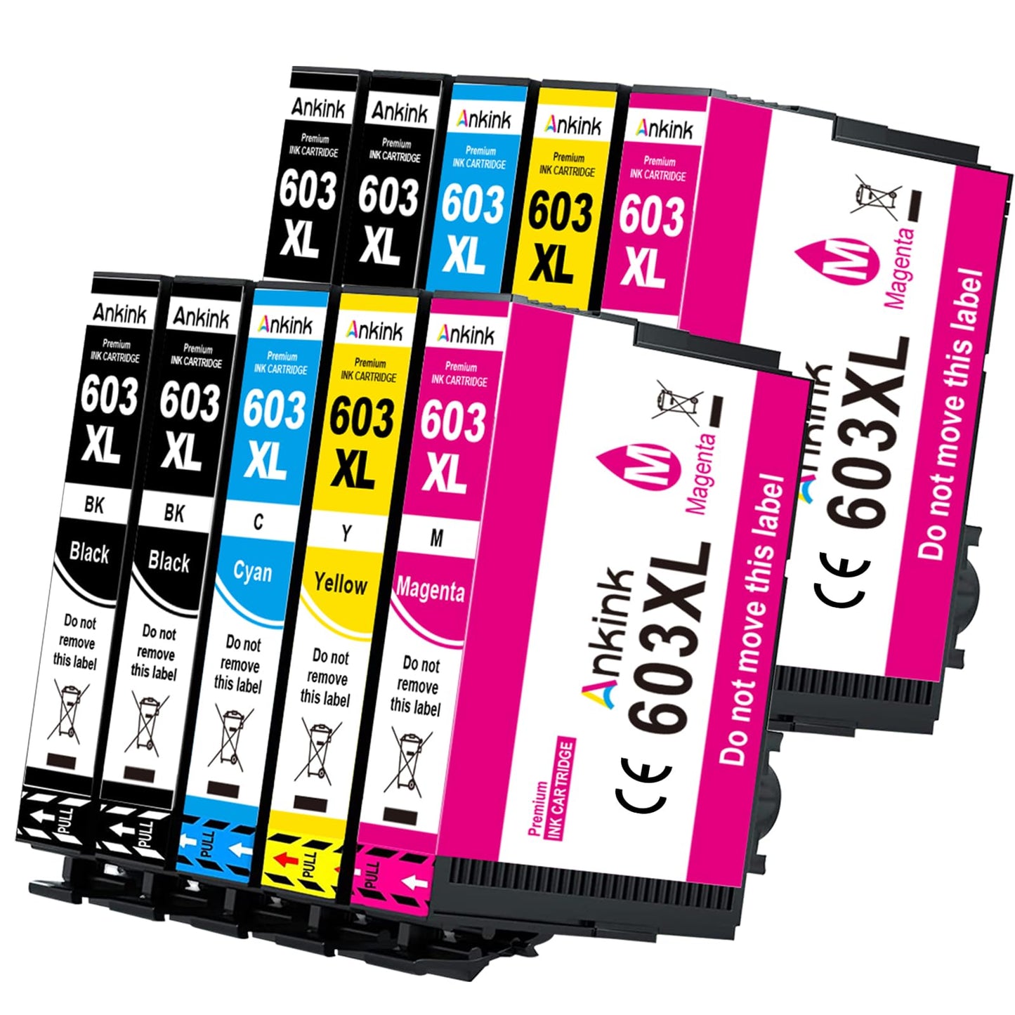 ANKINK Compatible Ink Cartridge Printer Cartridges as a replacement for Epson 603XL for Cartridge 603 XL for WF-2820DWF WF-2830DWF WF-2840DWF XP-2100 XP-2150 XP-3100 XP-3150 XP-4100 XP-4150 Black Color 10 Pack