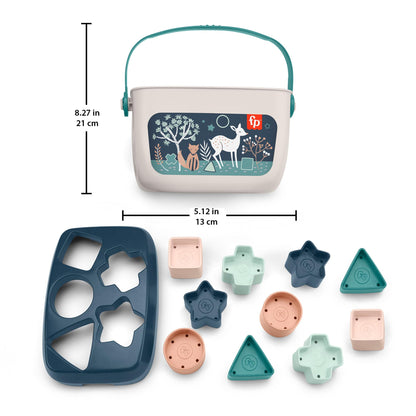Fisher-Price - Baby's First Blocks - Navy Blue Kit, set of 10 stacking and sorting blocks, building toy, baby toy for toddlers 6 months and up, HJP20