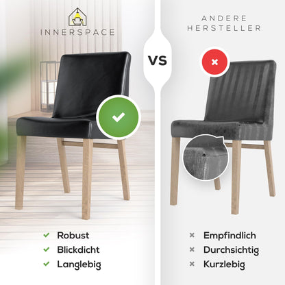 Innerspace chair covers set of 4 in black | opaque, water-repellent, elastic chair covers for children & pets | chair covers for cantilever chairs - choose set now!