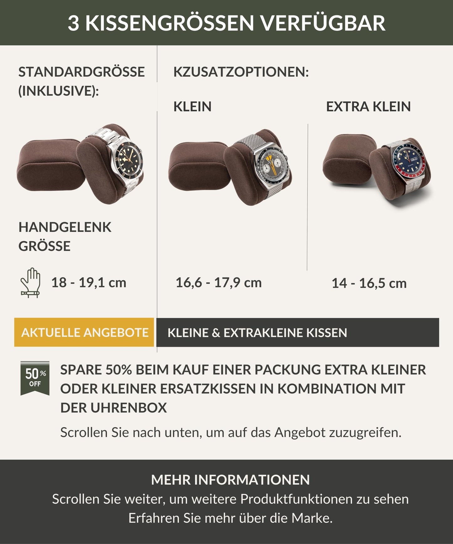 TAWBURY watch box for men for 8 watches - Men's watch box with 8 compartments made of brown vegan leather | Watch storage | Watch box for men | Watch case (Brown)