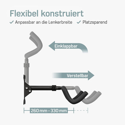 Borrow bicycle wall mount I bike holder - angle and wall distance adjustable up to 20 kg, foldable, MTB, road bike - extra soft padding