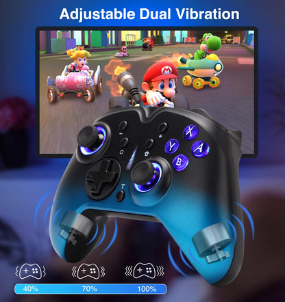 VooFun Switch Controller, Wireless Switch Pro Controller compatible with Switch/OLED/Lite/PC Windows, Bluetooth Gamepad with motion control, dual vibration, turbo, wake-up function.