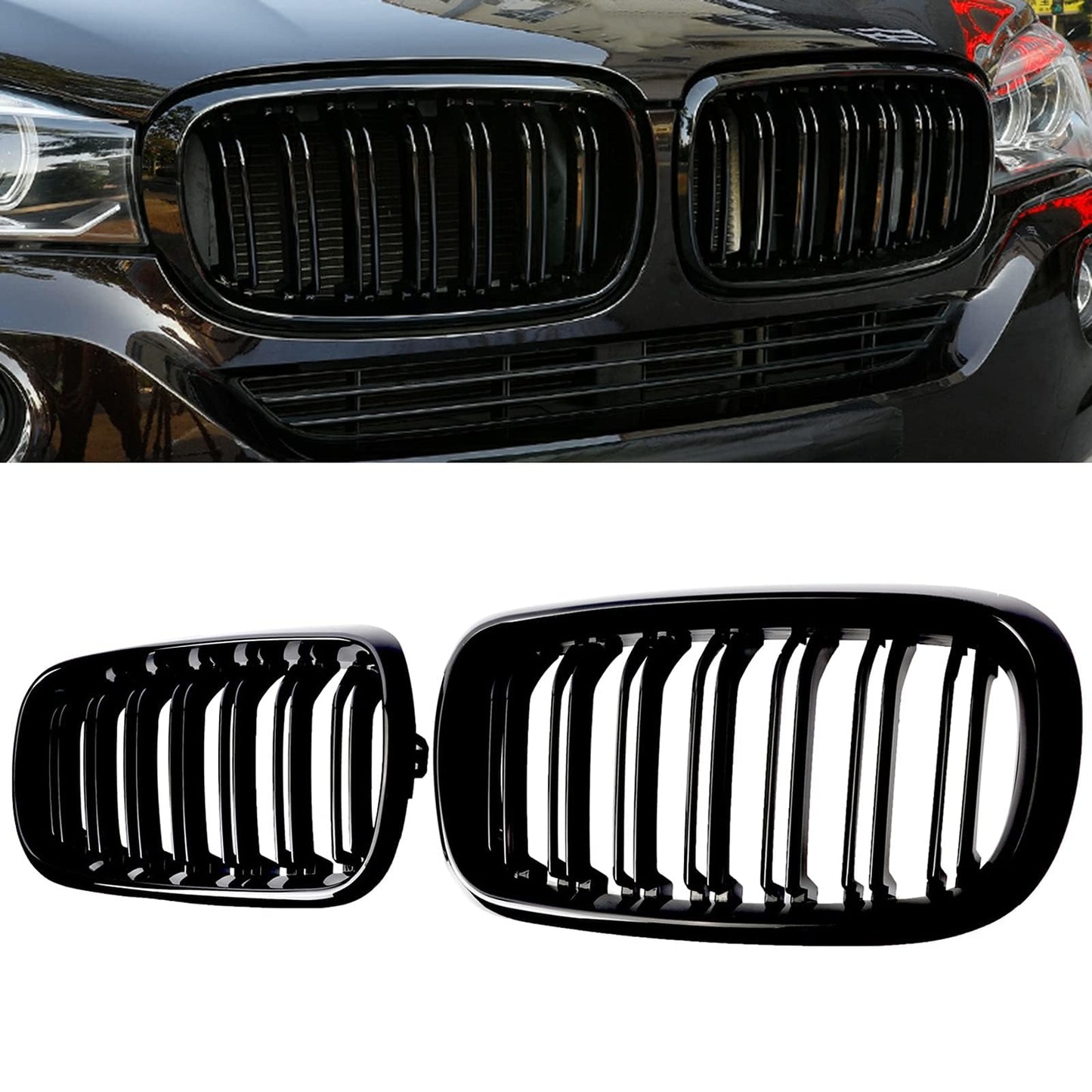 Gangying F15 F16 front grille for BMW X5 X6 F15 F16 kidney black double slat sport grille glossy black 2014 2015 2016 2017 2018