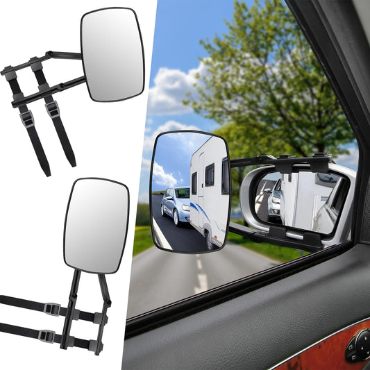 KAOLALI caravan mirrors, 2 pieces universal wing mirrors 2-piece set, car double side mirror, caravan wing mirrors, trailer mirrors for RV and Caravan, rotatable and foldable