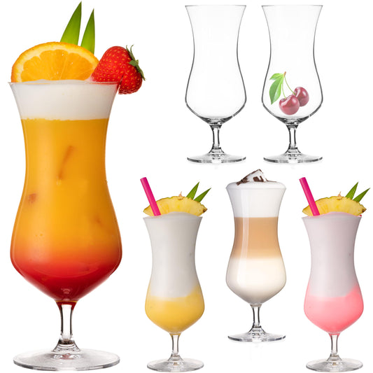 IMPERIAL glass Cocktail glasses 400ml made of Crystalline Glass Set of 6 Highball glasses Iced coffee glasses Hurricane glasses 117