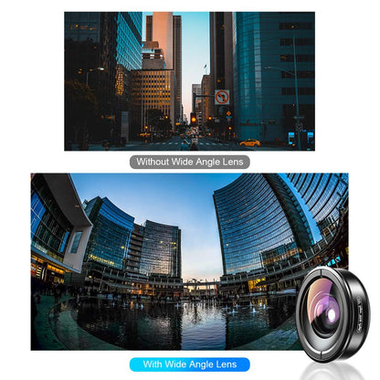 Apexel updated HD Phone Lens Kit-170° super wide angle, 10x macro lens, 2.0X telephoto lens, 110° wide angle, 195° fisheye lens for iPhone, Android, Samsung, and most phones.