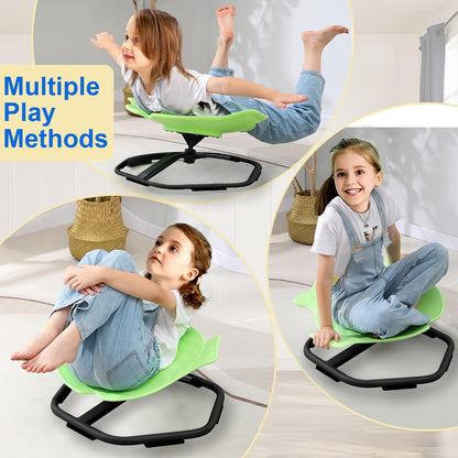 E-Solem Carousel Kids Balance Toy, Sensorial Toy Rotating Chair for Kids, Balance Physiotherapy Equipment, Training Body Coordination, Science Balance Toy (Green)