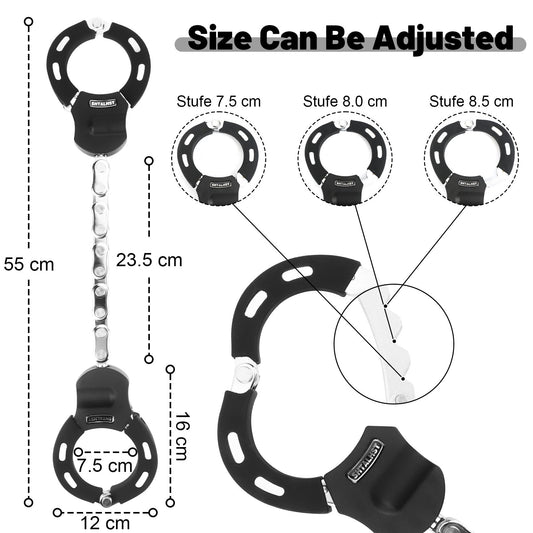 E-scooter lock, handcuff lock, lock for e-scooter and scooter lock, e-scooter accessory, handcuff cable lock for Segway, Ninebot, Xiaomi, NIU scooters (black)
