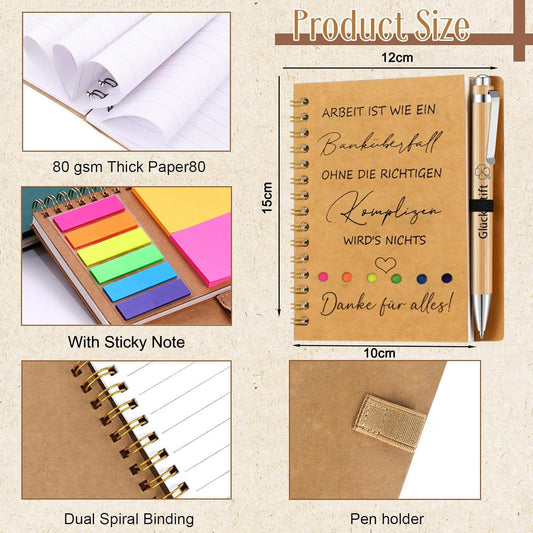 boocooberg Thank You Gifts for Colleagues, Small Gifts for Colleagues Teachers Inspirational, Colleagues Gifts Notepad 10x15cm Best Thank You Gift Colleagues Farewell Gift (3PCS)