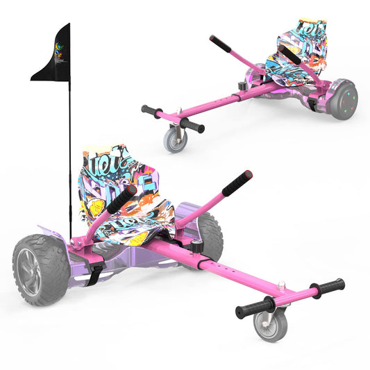 RCB Hoverboard Seat, Go-Kart accessory for Hoverboards, Hoverboard with seat suitable for all 6.5"-10" Two Rounds Self Balancing Scooter, Hoverkart for adults and children.