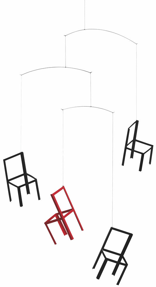 Flensted f433 Flying Chairs Mobile, steel, red/black, 55x40cm