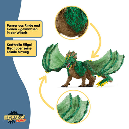 SCHLEICH ELDRADOR Creatures | Jungle Dragon 70791 | detailed monster figurine with movable wings | great gift for girls and boys | toy for ages 7+ | 28 x 17 x 11 cm