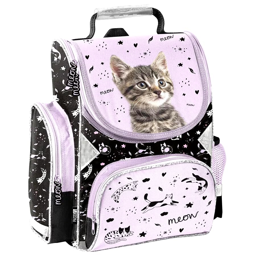 Cat 12 Piece Set School Bag Backpack School Backpack Backpack Pencil Case Satchel School Cone 85 cm with Stickers by Kids4shop