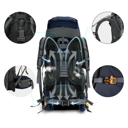 Night Cat Backpack 90L: Trekking Backpack Travel Backpack Men Women Breathable for Camping Trekking Mountaineering Climbing Bike Travel