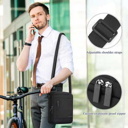 BAIGIO Men's Shoulder Bag for Tablet iPad up to 11 inches, Crossbody Bag for Men for Work Travel Everyday Life, Waterproof.