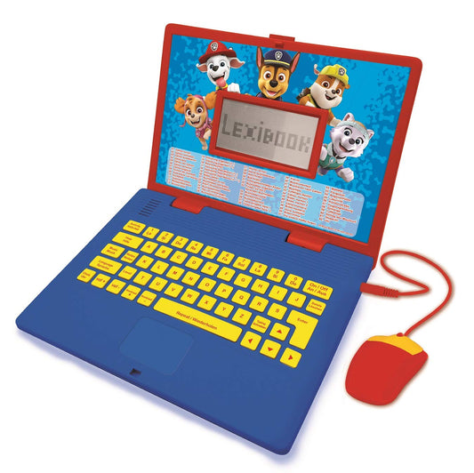 Lexibook Paw Patrol - Bilingual laptop for educational purposes in English and German, 124 activities, math, logic, music, clock, games - Children's toy (girls & boys) - JC598PAZi3