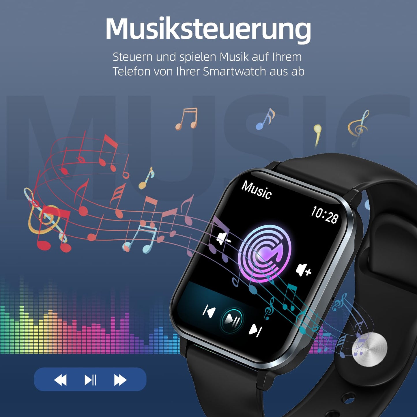 Guardian Smartwatch for women and men with phone function, 1.83’’ fitness band smartwatch with 100+ sport modes, heart rate monitor, SpO2 monitor, sleep tracker, step counter, stopwatch for iOS Android.