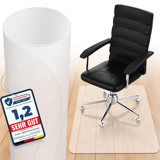 Floor protection mat | Office chair underlay in milk white | non-slip and scratch-resistant | Made in Germany (120x120cm)