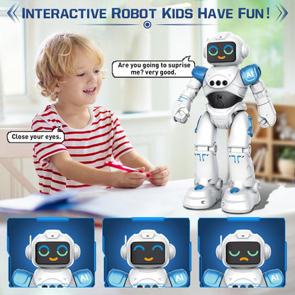 VATOS robot toys for kids aged 3-12 years - remote control robot, gesture control programmable RC robot toy dancing walking smart robot boys girls birthday gift