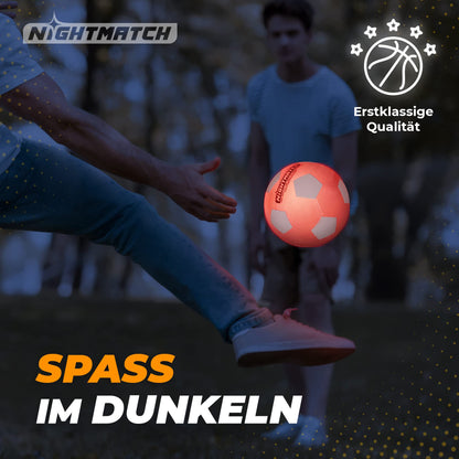 NIGHTMATCH LED Light Up Soccer Ball | Soccer | Official Size 5 | Waterproof | Glows in the Dark | Soccer for Kids & Adults | Glow in the Dark Soccer Ball | For Indoor & Outdoor