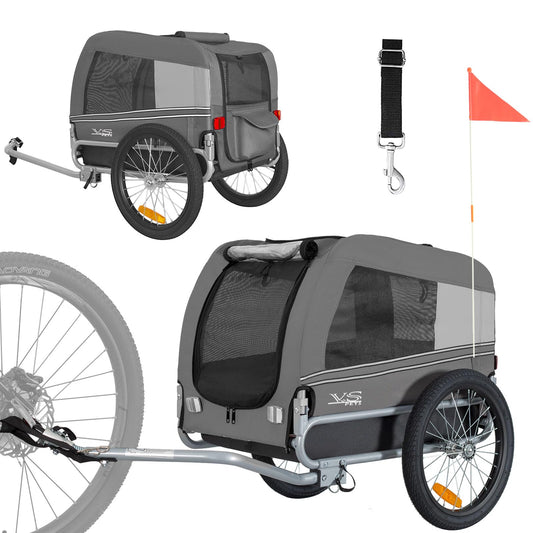 Tiggo VS Pets M Dog Trailer Bicycle Trailer for Dogs Dog Bike Trailer 80201 (Gray)