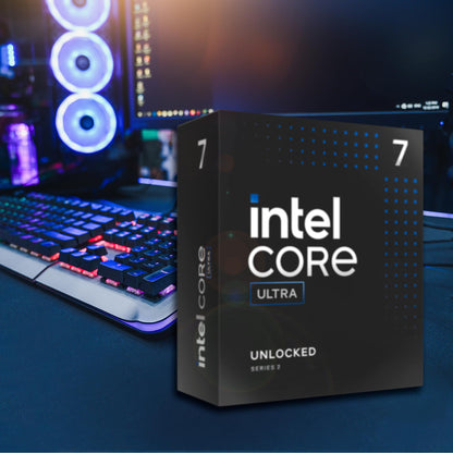 Intel® Core™ Ultra 7 Desktop Processor 265K with 20 cores (8 P-cores + 12 E-cores) running at speeds up to 5.5 GHz.