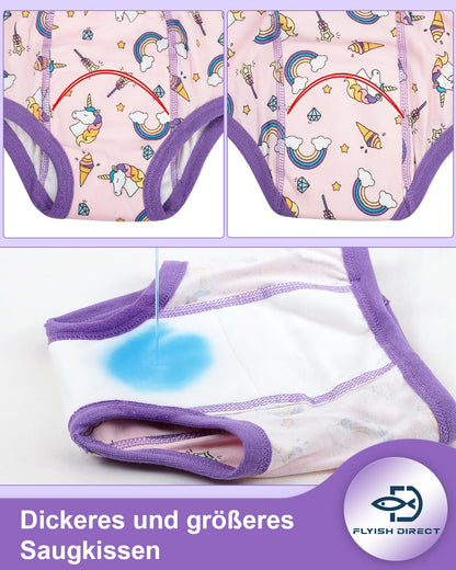 FLYISH DIRECT 6-Pack Potty Training Pants, 6-Layer Kids Potty Training Underwear, Soft and Breathable Potty Training Pants, 140/7T