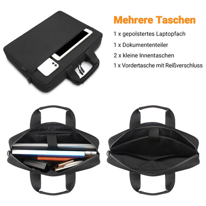 TECOOL 17.3 inch laptop shoulder bag for 17-17.3 inch Lenovo Acer ASUS Dell HP Samsung laptop notebook. Shockproof, waterproof briefcase in black.