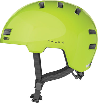 ABUS City Helmet Skurb - Sturdy bike helmet for everyday use, skating, BMX riding, or longboarding - Yellow, Size S
