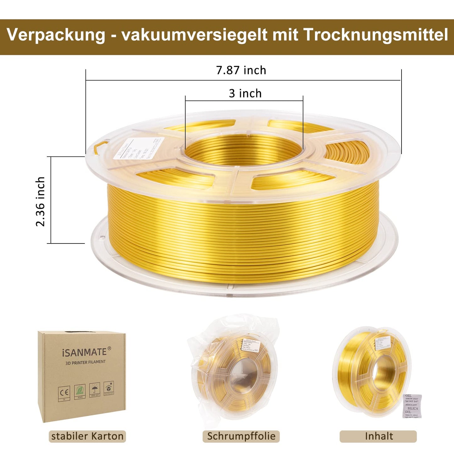 iSANMATE 1.75mm PLA Rainbow Filament, 1kg Spool for 3D printers, Accuracy +/- 0.02mm.