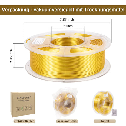 iSANMATE 1.75mm PLA Rainbow Filament, 1kg Spool for 3D printers, Accuracy +/- 0.02mm.