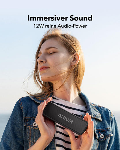 Anchor SoundCore 2 Bluetooth Speaker, Fantastic Sound, Huge Bass with Dual Bass Drivers, 24h Battery, Improved IPX7 Water Protection, Wireless Speaker for iPhone, Galaxy, etc. (Black)