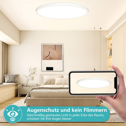 Ceiling light LED ceiling light Flat Round - Ø40CM 36W 3600LM 4000K Neutral white LED ceiling light living room Ultra slim 2.4CM LED lamp ceiling for kitchen bedroom bathroom children's room corridor Modern IP44