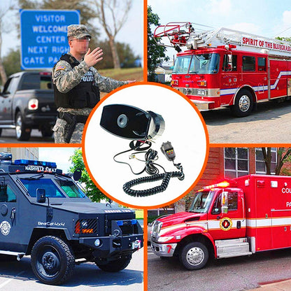 YIYIDA car horn with microphone PA speaker system electric horn emergency speaker car siren sound speaker vehicle horn loud suitable for any 12V truck car boat etc.