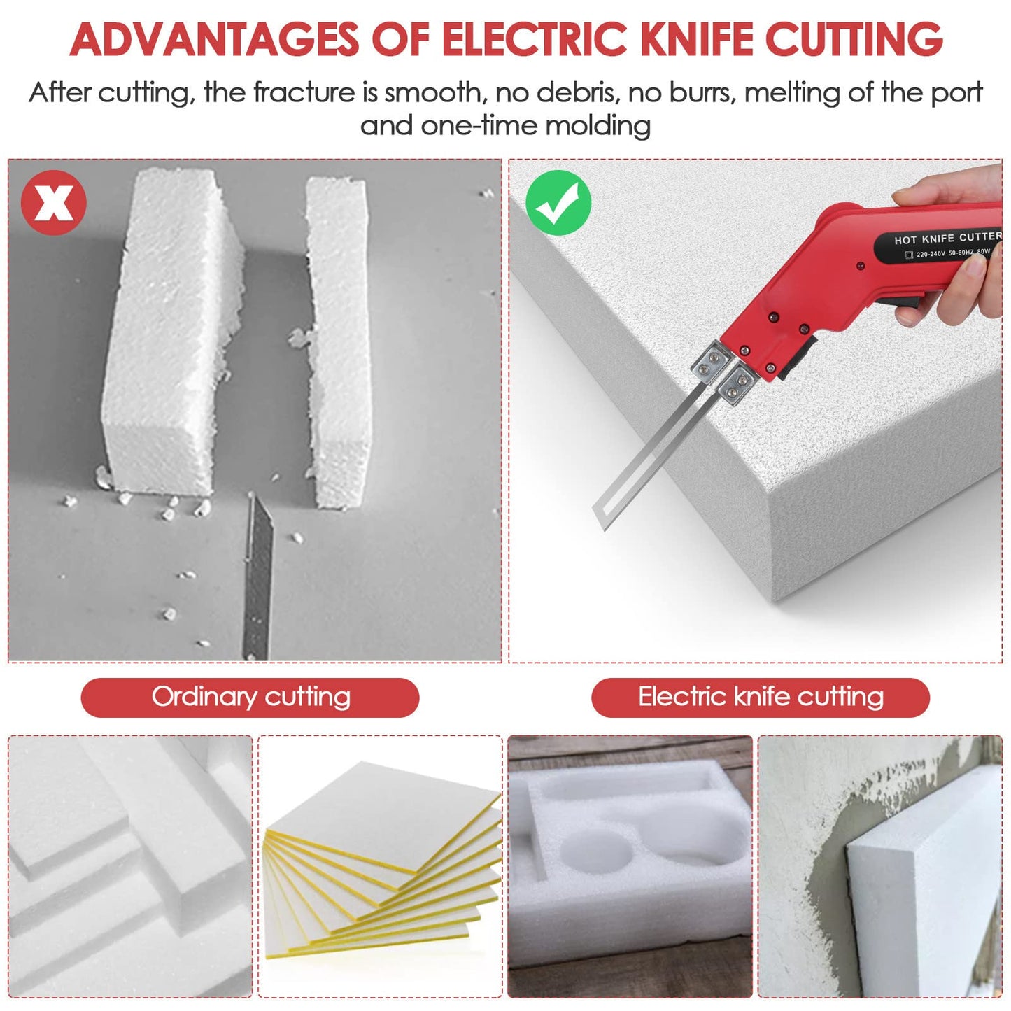 InLoveArts 100W Styrofoam Cutter Styrofoam Cutting Tool Hot Wire Cutter up to 500°C fast heating 100mm cutting depth (EU 220V)