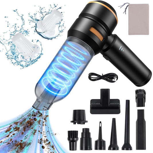 Handheld Vacuum Cleaner Cordless - 20000pa Car Vacuum Cleaner Strong, Mini Vacuum Cleaner for Car, PC, Home, Kitchen, Gaps and Corners, Vacuum Cleaner High Power, Can Be Used as Inflatable Pump, 6000mAh
