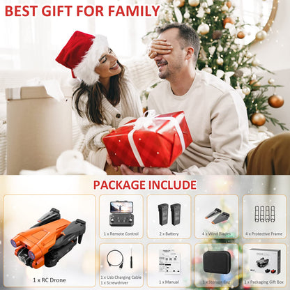 Mingfuxin Foldable Drone with Camera for Beginners, RC Quadcopter Drone with App WIFI FPV Live Video, Altitude Hold, Headless Mode One-Key Take-off Landing for Adults Kids