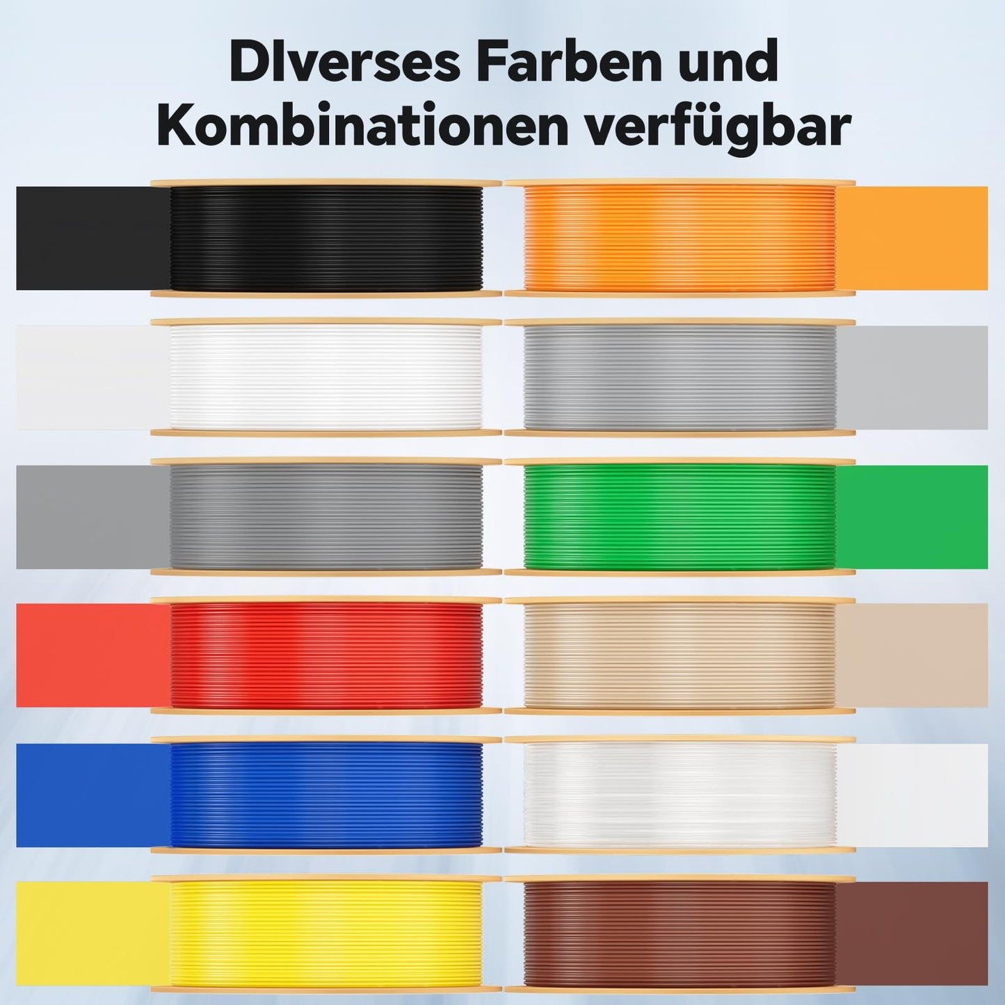 DEEPLEE Rapid PETG Filament 1.75mm, High Speed 3D Printer Filament up to 600mm/s, Precision +/- 0.02mm for most FDM 3D printers, Yellow Orange Blue Green 4KG