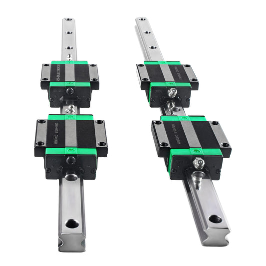 CNCMANS Linear Guide 2 Pieces HGR20-1000mm Linear Rail Guide with 4 Pieces HGW20CC Slide Block for Automated Machines (HGR20 1000mm)