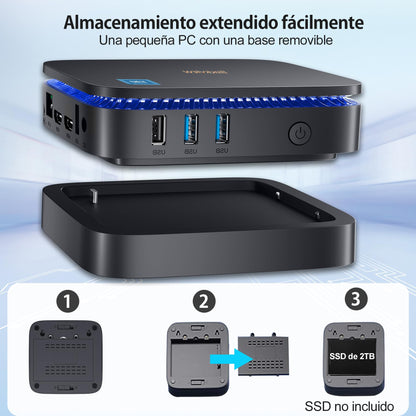 Blackview Mini PC, Intel 12th Gen N95 (up to 3.4GHz) Mini Computer Windows 11 with 16GB DDR4 RAM 1TB M.2 SSD, Mini Desktop PC, Mini Gaming PC 4K HD Dual HDMI, Gigabit Ethernet, 5G WiFi, Black