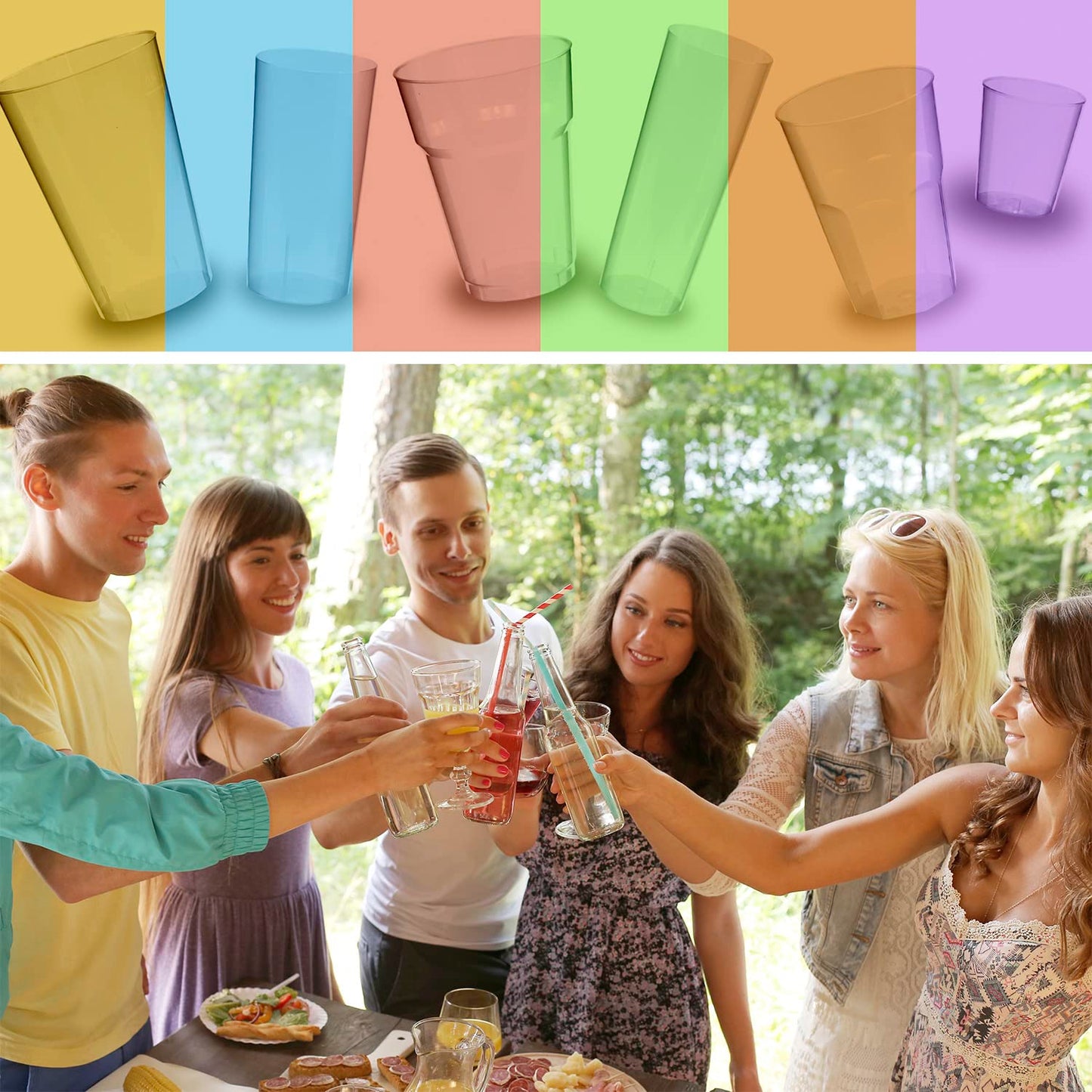 Silverkitchen 60x Cocktail cups 300ml - reusable party cups Cocktail cups hard plastic reusable drinking cups Made In Germany Cocktail cups 0.3 l (60 pcs)
