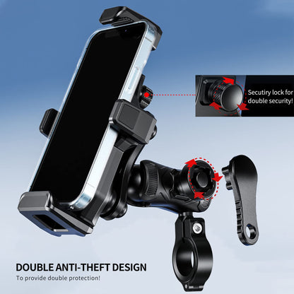 iMESTOU Anti-Vibration Motorcycle Phone Mount, 1 inch Ball Handlebar Phone Holder, Perfect for High-Speed Cycling, 360° Rotatable, Universal for 4.7"-7.2" Phones