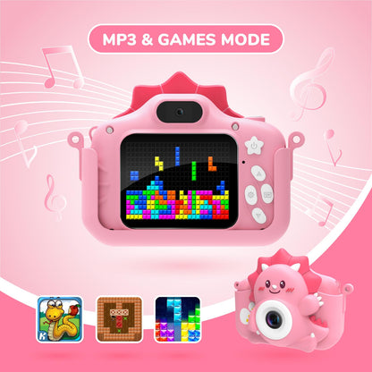 Children's camera, HiMont digital camera for kids with 32GB TF card & 2.0" screen, 1080P kids camera & selfie video camera, gifts for birthday Christmas, toy for 3-12 girls boys (pink)