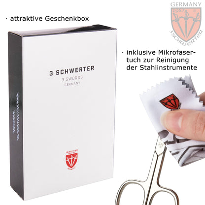 THREE SWORDS - Germany 10-piece Manicure Set 'Spezia' | Nail case in faux leather mint | Contents: Nail scissors, Cuticle scissors, Nail clippers, Tweezers, Glass nail file, and more