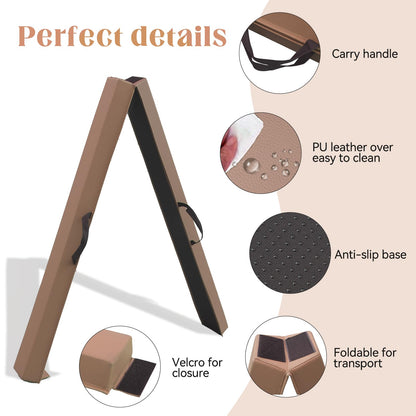 SportBob balance beam Kids foldable balance beam 240cm PU Leather balance beam for home practicing balance beam training beam for kids, fitness/training/gymnastics