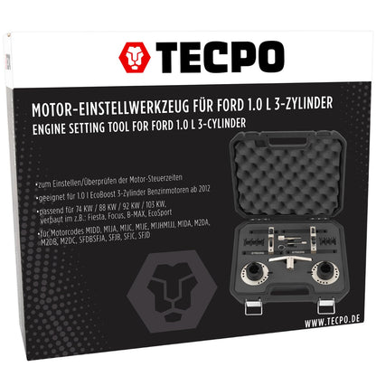 TECPO engine timing tool set for Ford Ecoboost 1.0L 3-cylinder, suitable for changing the timing belt.