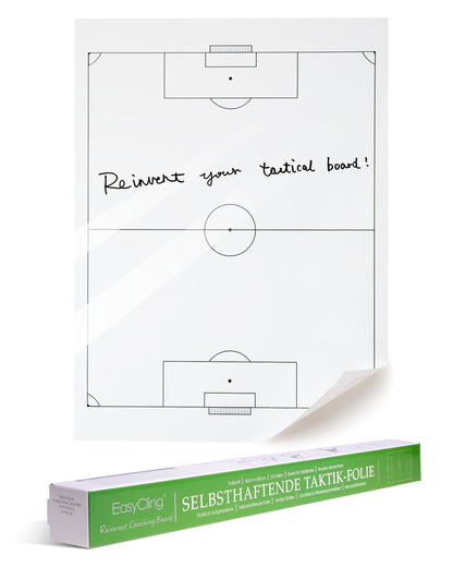 EASYCLING® Magic Football Tactical Board - Self-adhesive static football tactics sheets with 25 sheets & 2 board markers included. Erasable and rewritable, suitable for all smooth surfaces, 80cmx60cm.