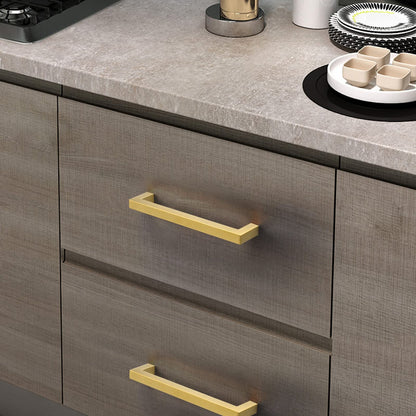 goldenwarm 5 pieces Furniture Handles Gold Drawer Handles Gold Kitchen Handles Brass Furniture Handles Stainless Steel Handles Gold Kitchen Handles 320mm Hole Spacing Kitchen Handles Gold